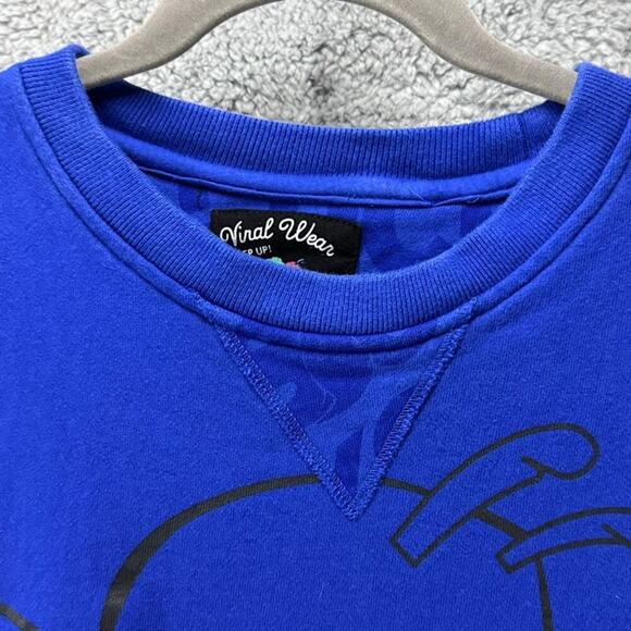 Slowbucks Men's Medium Blue Crewneck Sweatshirt Die Dipped Hip Hop - Picture 8 of 11